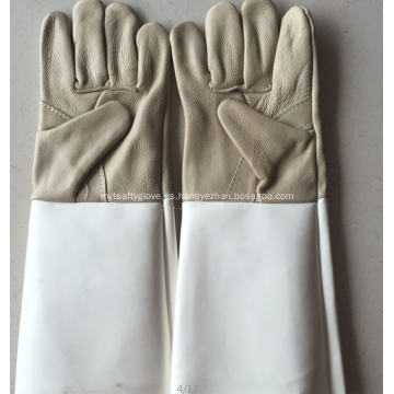 Guantes de cuero ignífugo de gran tamaño gris para soldar